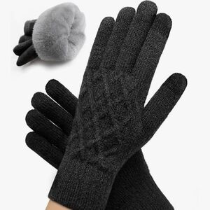 Winter Gloves for Women Men – Warm Touchscreen Knit, Thermal Wool Lining Cold